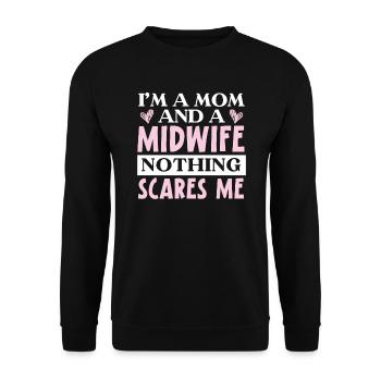 Midwifery Profession Newborn Childbirth Midwife - Unisex Sweatshirt - black - Front - Alina (178cm) & Michal (187cm)