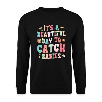 Midwifery Profession Newborn Childbirth Midwife - Unisex Sweatshirt - black - Front - Alina (178cm) & Michal (187cm)