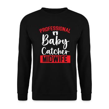 Midwifery Profession Newborn Childbirth Midwife - Unisex Sweatshirt - black - Front - Alina (178cm) & Michal (187cm)
