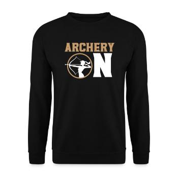 Archery On Bow Hunter Archer Target Arrow Bowman - Unisex Sweatshirt - black - Front - Alina (178cm) & Michal (187cm)