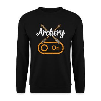 Tir à l’arc sur archer chasseur Archer cible flèche archer - Sweat-shirt Unisexe - noir - Devant - Alina (178cm) & Michal (187cm)