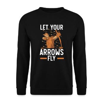 Laissez vos flèches voler Archer Bowman Tir à l’arc - Sweat-shirt Unisexe - noir - Devant - Alina (178cm) & Michal (187cm)