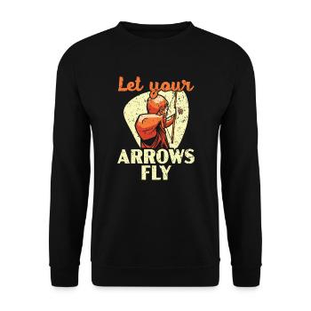 Laissez vos flèches voler Archer Bowman Tir à l’arc - Sweat-shirt Unisexe - noir - Devant - Alina (178cm) & Michal (187cm)