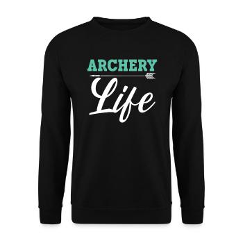 Archery Life Bow Hunter Archer Shoot Arrow Bowman - Unisex Sweatshirt - black - Front - Alina (178cm) & Michal (187cm)