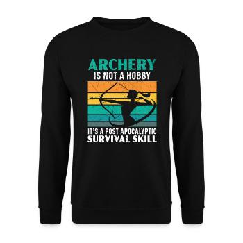Archery Bow Hunter Archer Shoot Arrow Bowman - Unisex Sweatshirt - black - Front - Alina (178cm) & Michal (187cm)