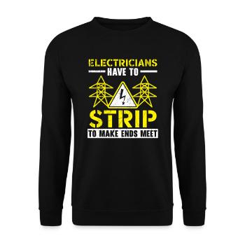 Electrician Electrical Engineer Job Electricity - Unisex Sweatshirt - black - Front - Alina (178cm) & Michal (187cm)