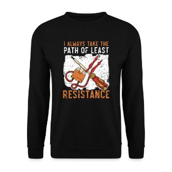 Electrician Electrical Engineer Job Electricity - Unisex Sweatshirt - black - Front - Alina (178cm) & Michal (187cm)