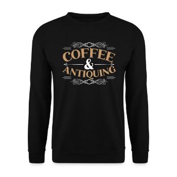 Antiquing Antique Lover Antique Hunting Antiquer - Unisex Sweatshirt - black - Front - Alina (178cm) & Michal (187cm)