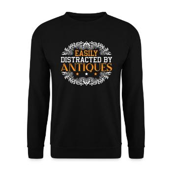 Antiquing Antique Lover Antique Hunting Antiquer - Unisex Sweatshirt - black - Front - Alina (178cm) & Michal (187cm)