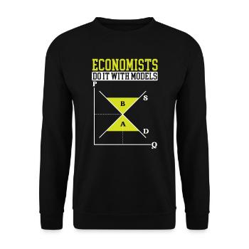 Économiste Professeur d’économie Profession Économie - Sweat-shirt Unisexe - noir - Devant - Alina (178cm) & Michal (187cm)