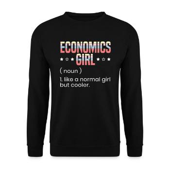 Économiste Professeur d’économie Profession Économie - Sweat-shirt Unisexe - noir - Devant - Alina (178cm) & Michal (187cm)