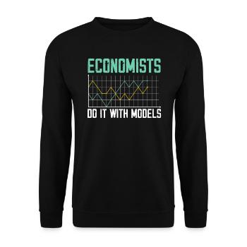 Économiste Professeur d’économie Profession Économie - Sweat-shirt Unisexe - noir - Devant - Alina (178cm) & Michal (187cm)