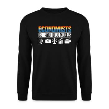 Économiste Professeur d’économie Profession Économie - Sweat-shirt Unisexe - noir - Devant - Alina (178cm) & Michal (187cm)