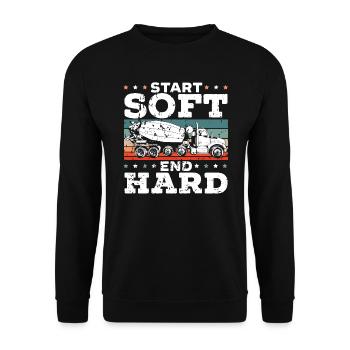 Cement Mixer Truck Driver Job Construction Worker - Unisex Sweatshirt - black - Front - Alina (178cm) & Michal (187cm)