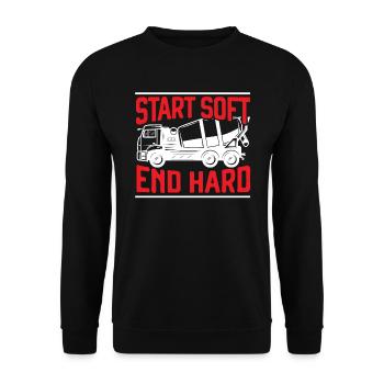 Cement Mixer Truck Driver Job Construction Worker - Unisex Sweatshirt - black - Front - Alina (178cm) & Michal (187cm)