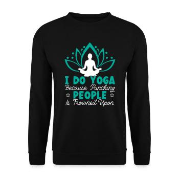 Yoga Meditation Fitness Workout Yoga Instructor - Unisex Sweatshirt - black - Front - Alina (178cm) & Michal (187cm)