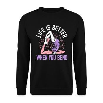 Yoga Meditation Fitness Workout Yoga Instructor - Unisex Sweatshirt - black - Front - Alina (178cm) & Michal (187cm)