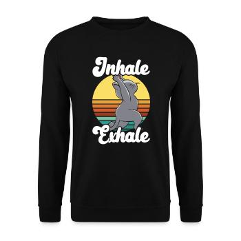 Yoga Meditation Fitness Workout Yoga Instructor - Unisex Sweatshirt - black - Front - Alina (178cm) & Michal (187cm)