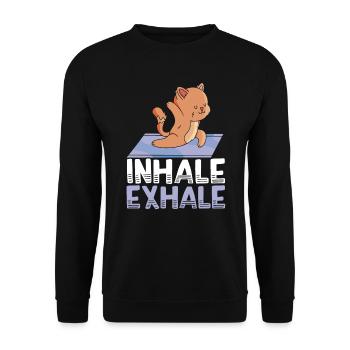 Yoga Meditation Fitness Workout Yoga Instructor - Unisex Sweatshirt - black - Front - Alina (178cm) & Michal (187cm)