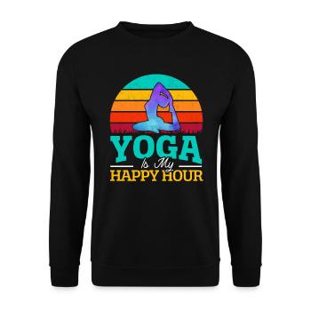 Yoga Meditation Fitness Workout Yoga Instructor - Unisex Sweatshirt - black - Front - Alina (178cm) & Michal (187cm)