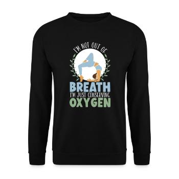 Yoga Meditation Fitness Workout Yoga Instructor - Unisex Sweatshirt - black - Front - Alina (178cm) & Michal (187cm)