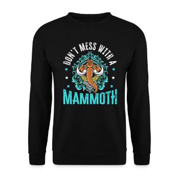 Mammouth Elephant Wildlife Extinct Animal Lover Lover - Sweat-shirt Unisexe - noir - Devant - Alina (178cm) & Michal (187cm)