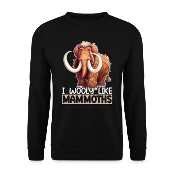 Mammouth Elephant Wildlife Extinct Animal Lover Lover - Sweat-shirt Unisexe - noir - Devant - Alina (178cm) & Michal (187cm)