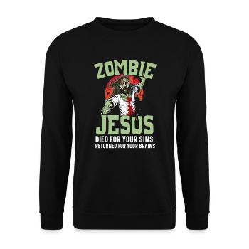 Atheismus Anti-Religion Agnostiker Freidenker Atheist - Unisex Pullover - Schwarz - Vorne - Alina (178cm) & Michal (187cm)