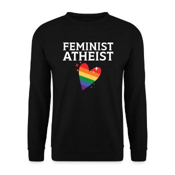 Atheismus Anti-Religion Agnostiker Freidenker Atheist - Unisex Pullover - Schwarz - Vorne - Alina (178cm) & Michal (187cm)