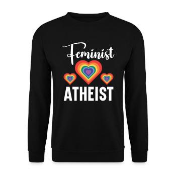 Atheismus Anti-Religion Agnostiker Freidenker Atheist - Unisex Pullover - Schwarz - Vorne - Alina (178cm) & Michal (187cm)