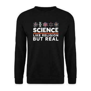 Atheismus Anti-Religion Agnostiker Freidenker Atheist - Unisex Pullover - Schwarz - Vorne - Alina (178cm) & Michal (187cm)