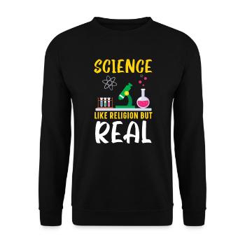 Atheismus Anti-Religion Agnostiker Freidenker Atheist - Unisex Pullover - Schwarz - Vorne - Alina (178cm) & Michal (187cm)
