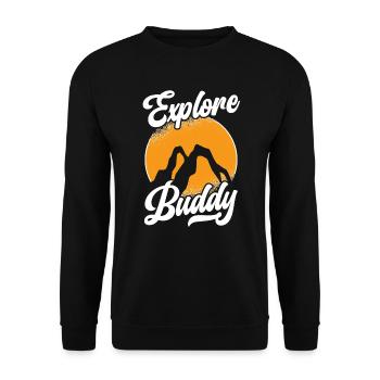 Wandern Berge Klettern Wanderer Trek Ich liebe Wandern - Unisex Pullover - Schwarz - Vorne - Alina (178cm) & Michal (187cm)