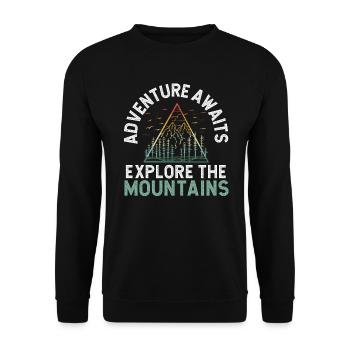Wandern Berge Klettern Wanderer Trek Ich liebe Wandern - Unisex Pullover - Schwarz - Vorne - Alina (178cm) & Michal (187cm)