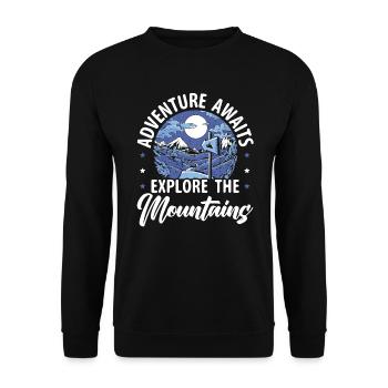 Wandern Berge Klettern Wanderer Trek Ich liebe Wandern - Unisex Pullover - Schwarz - Vorne - Alina (178cm) & Michal (187cm)
