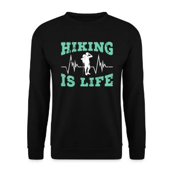 Randonnée Montagnes Escalade Randonneur Trek J’adore la randonnée - Sweat-shirt Unisexe - noir - Devant - Alina (178cm) & Michal (187cm)
