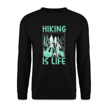 Randonnée Montagnes Escalade Randonneur Trek J’adore la randonnée - Sweat-shirt Unisexe - noir - Devant - Alina (178cm) & Michal (187cm)
