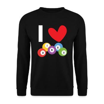 Bingo Player Bingo Caller Bing Lover Casino - Unisex Sweatshirt - black - Front - Alina (178cm) & Michal (187cm)