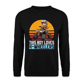 ATV Lover Quad Bike ATV Outdoor Mudding Offroading - Unisex Pullover - Schwarz - Vorne - Alina (178cm) & Michal (187cm)