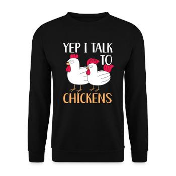 Poulet fermier Poulet Chuchoteur Animal de la ferme - Sweat-shirt Unisexe - noir - Devant - Alina (178cm) & Michal (187cm)