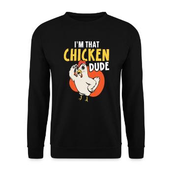 Poulet fermier Poulet Chuchoteur Animal de la ferme - Sweat-shirt Unisexe - noir - Devant - Alina (178cm) & Michal (187cm)