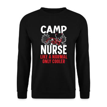 Camp Krankenschwester Camping Krankenschwester Krankenschwester Camper - Unisex Pullover - Schwarz - Vorne - Alina (178cm) & Michal (187cm)