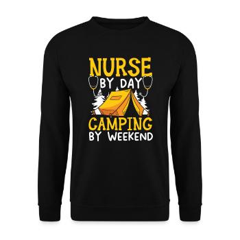Camp Krankenschwester Camping Krankenschwester Krankenschwester Camper - Unisex Pullover - Schwarz - Vorne - Alina (178cm) & Michal (187cm)