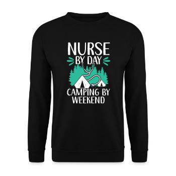 Camp Krankenschwester Camping Krankenschwester Krankenschwester Camper - Unisex Pullover - Schwarz - Vorne - Alina (178cm) & Michal (187cm)