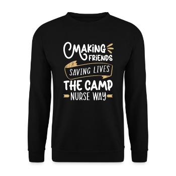 Camp Krankenschwester Camping Krankenschwester Krankenschwester Camper - Unisex Pullover - Schwarz - Vorne - Alina (178cm) & Michal (187cm)