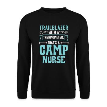 Camp Nurse Camping Nursing Registered Nurse Camper - Unisex Sweatshirt - black - Front - Alina (178cm) & Michal (187cm)