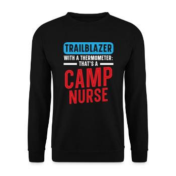 Camp Nurse Camping Nursing Registered Nurse Camper - Unisex Sweatshirt - black - Front - Alina (178cm) & Michal (187cm)