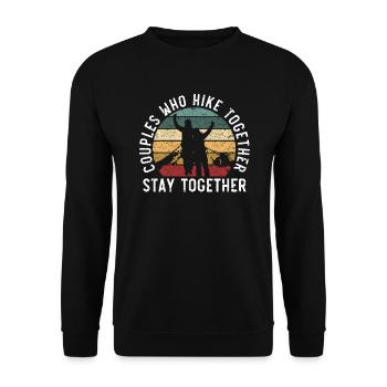 Hiking Couple Hiking Buddy Mountain Climbing Hiker - Unisex Sweatshirt - black - Front - Alina (178cm) & Michal (187cm)