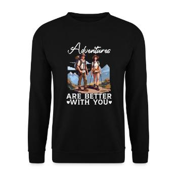 Hiking Couple Hiking Buddy Mountain Climbing Hiker - Unisex Sweatshirt - black - Front - Alina (178cm) & Michal (187cm)