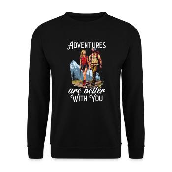 Hiking Couple Hiking Buddy Mountain Climbing Hiker - Unisex Sweatshirt - black - Front - Alina (178cm) & Michal (187cm)